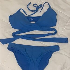 Aerie Blue Wrap Bikini Set